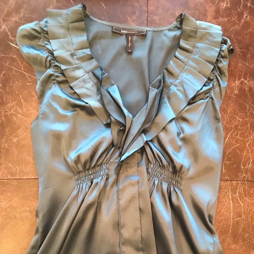 BCBG Flutter-Sleeve Blouse